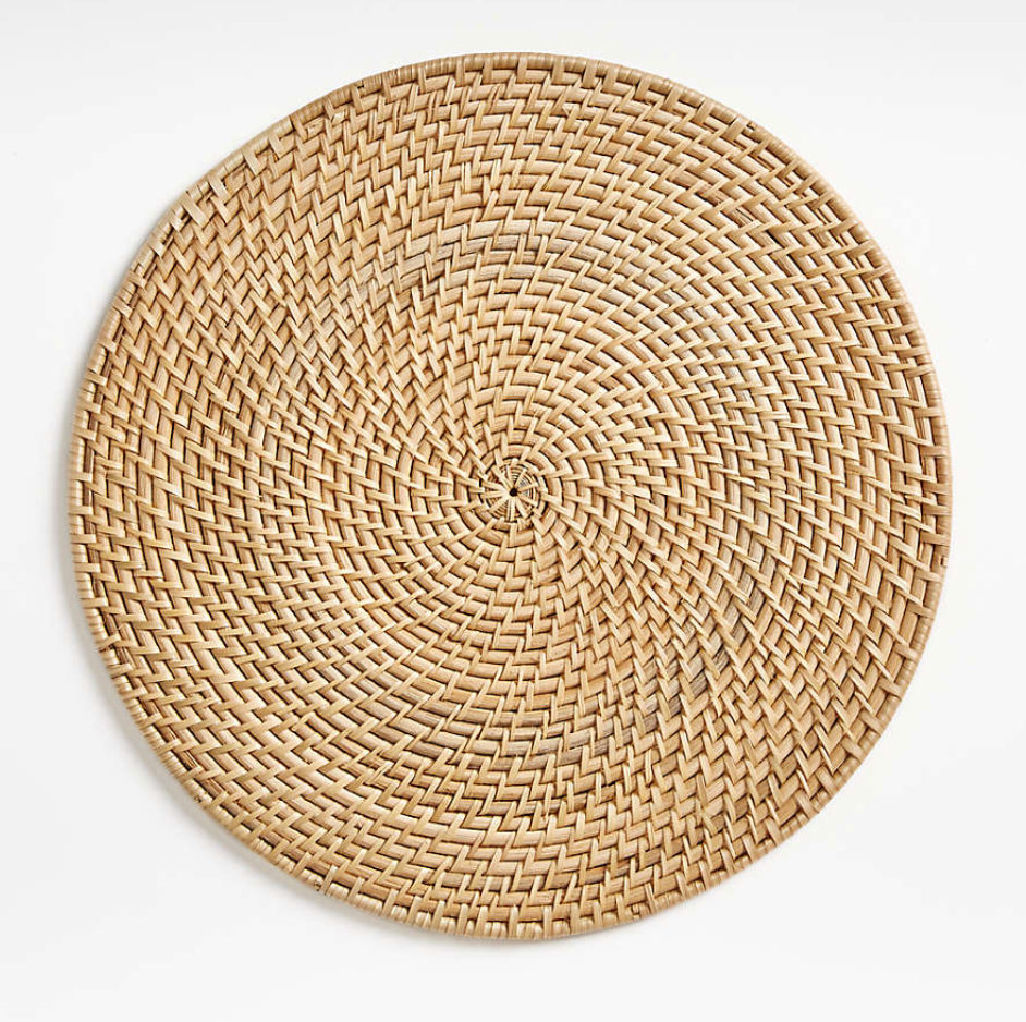 Artesia Round Natural Woven Rattan Placemat