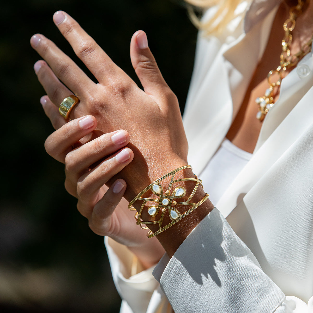 Monique Gem Cuff in Mother of Pearl