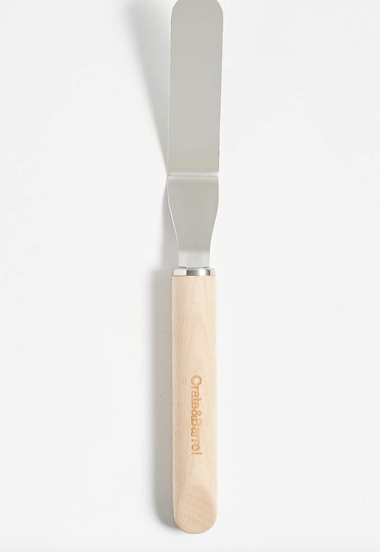 Crate & Barrel Small Offset Spatula with Beechwood handle