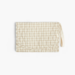 Portable Changing Pad in Beige Gingham 