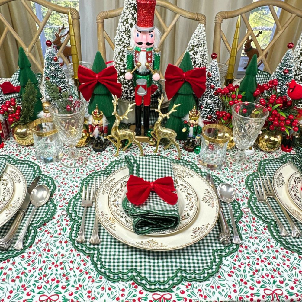 Bettina Napkin in Dark Green Gingham, Set of 4