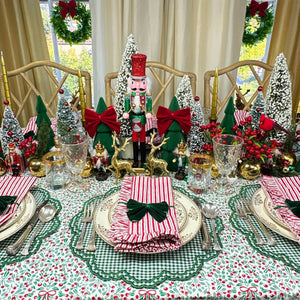 Red Stripe Ruffle Napkins, Set of 4