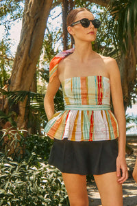 Vera Top in Abstract Stripe