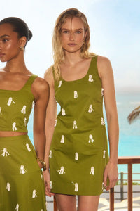 The Collins Dress in Palm Sand Dollars.