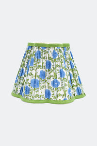 10" Pleated Scalloped Flower Lampshade in Blockprint