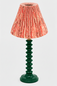 10" hand-marbled pleated empire lamp with florentine pink patterned shade