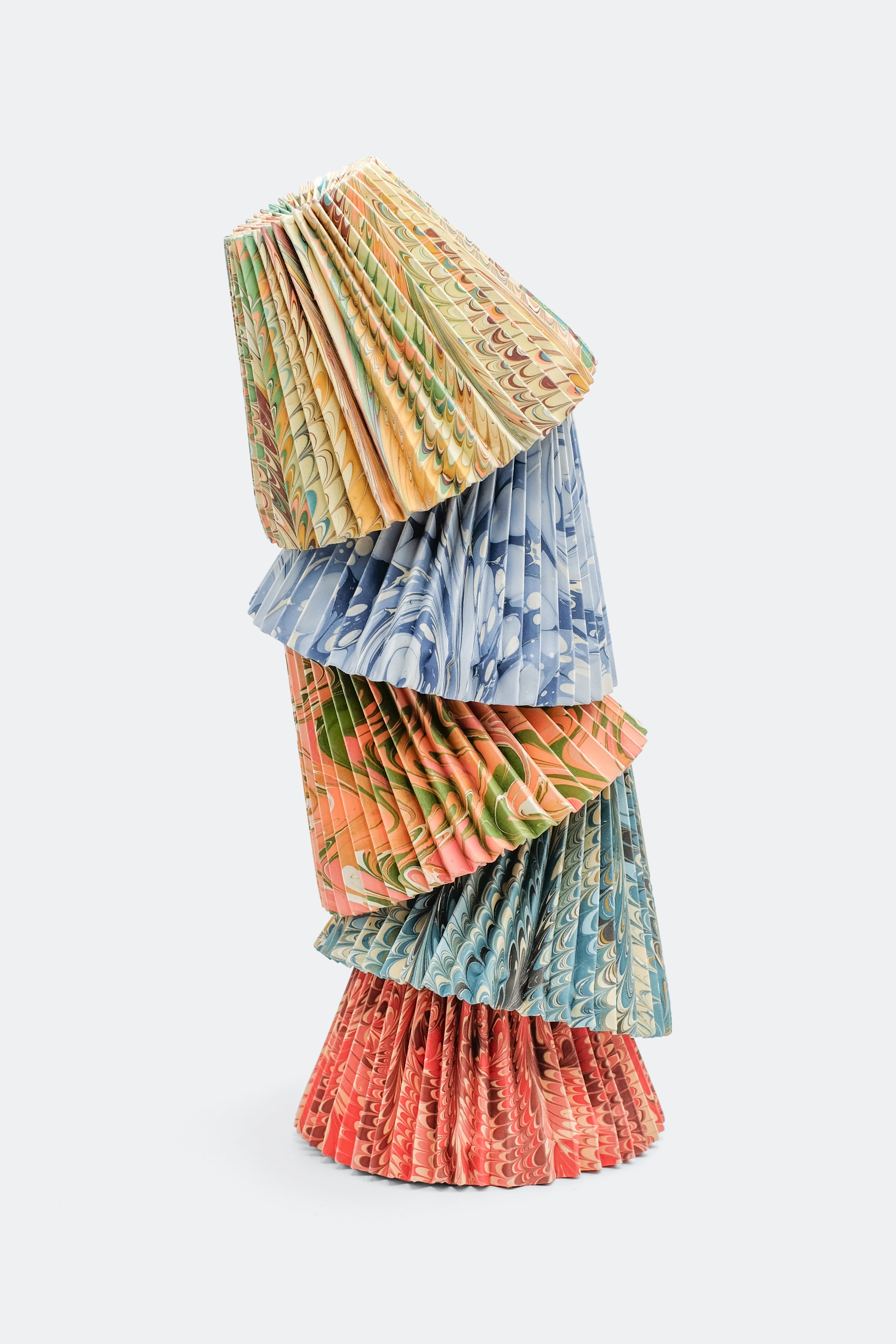 10" Pleated Empire Lampshade in Hand-Marbled