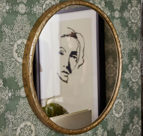 Bodhi Mini Round Wall Mirror in Gold