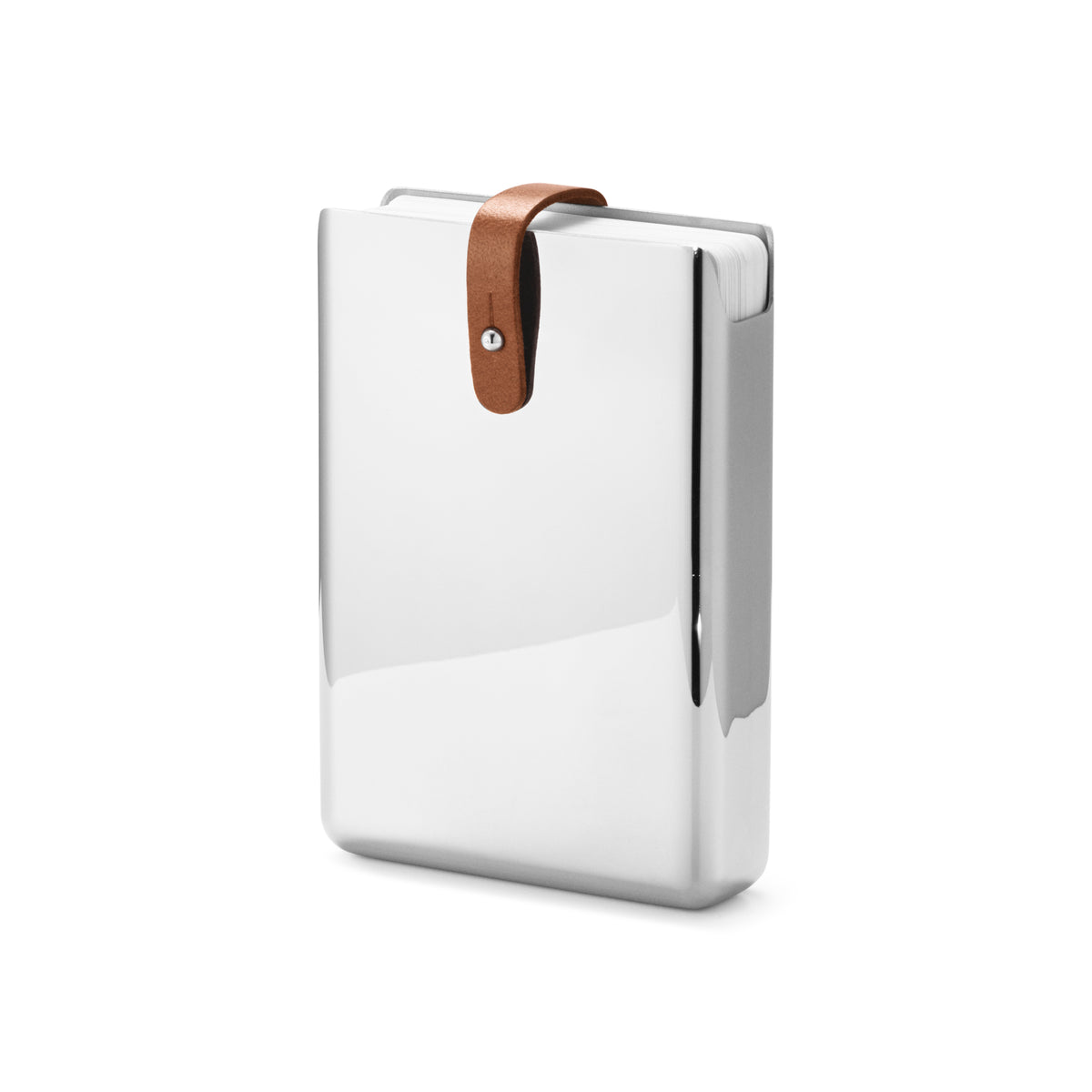 Sky Card Deck Holder, Leather & Stainless Steel