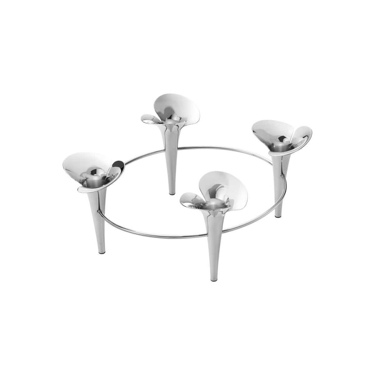 Bloom Botanica Taper Candleholder in Stainless Steel, Set of 4