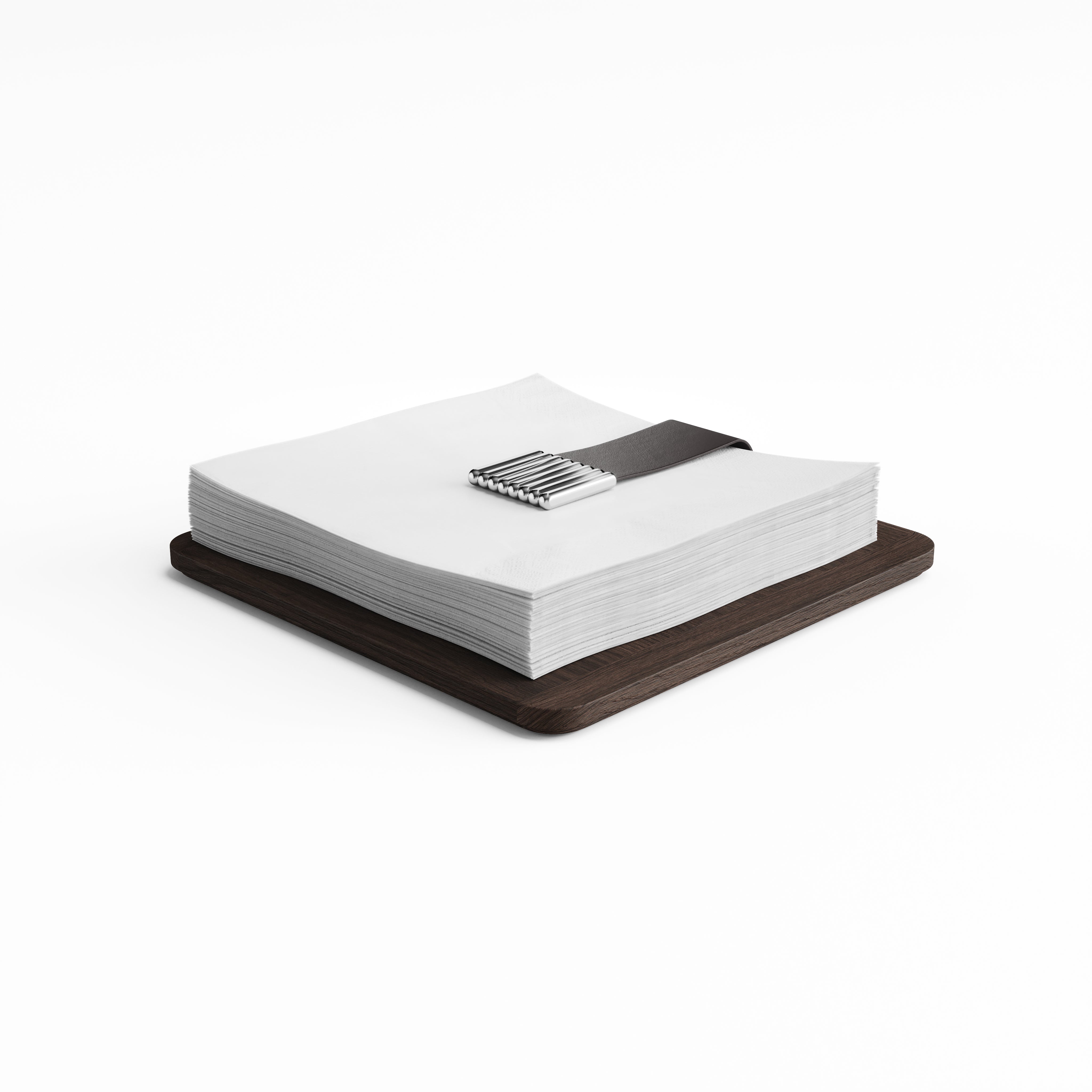 Bernadotte Napkin Holder Stainless Steel Smoked Oak