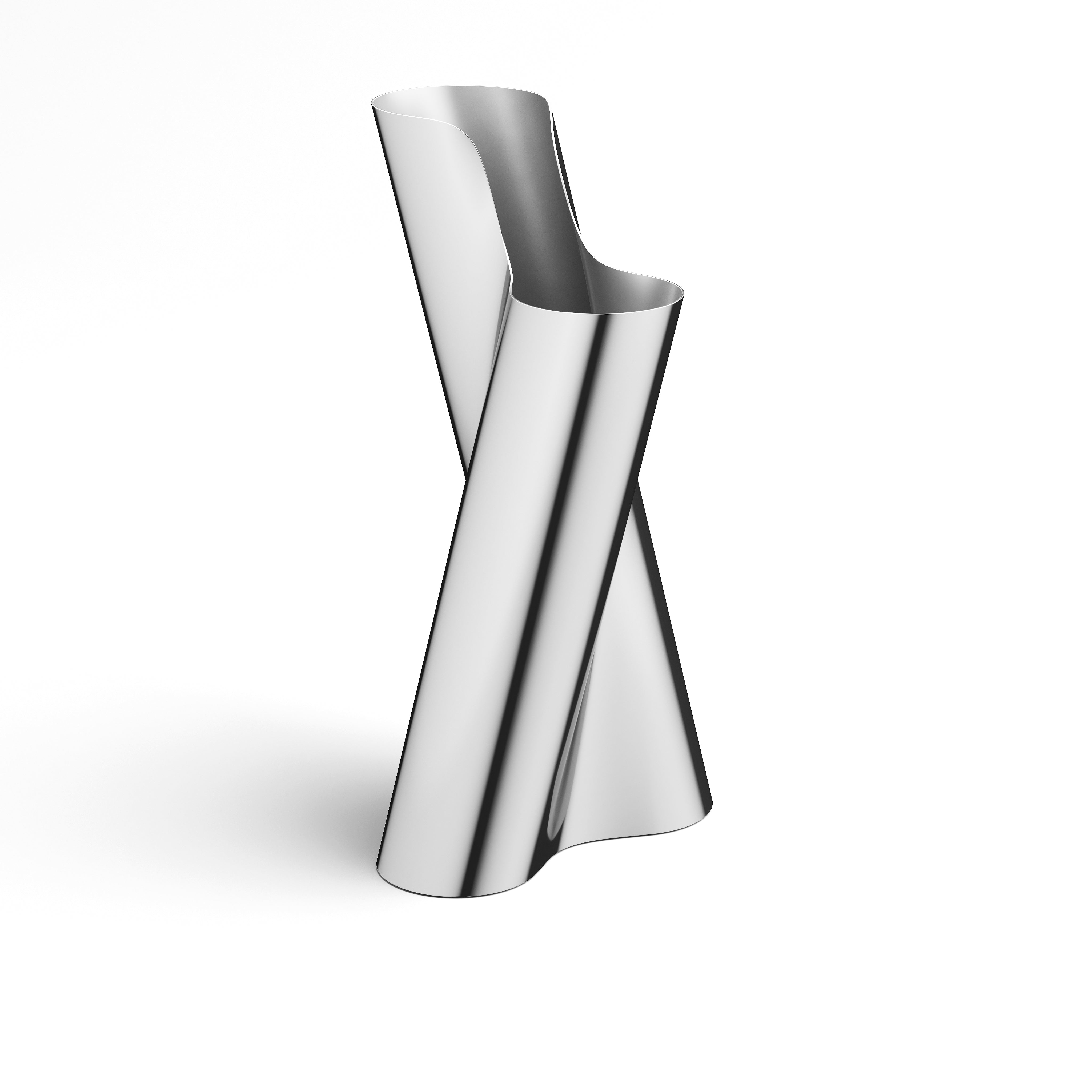 Lituus Floor Vase Stainless Steel