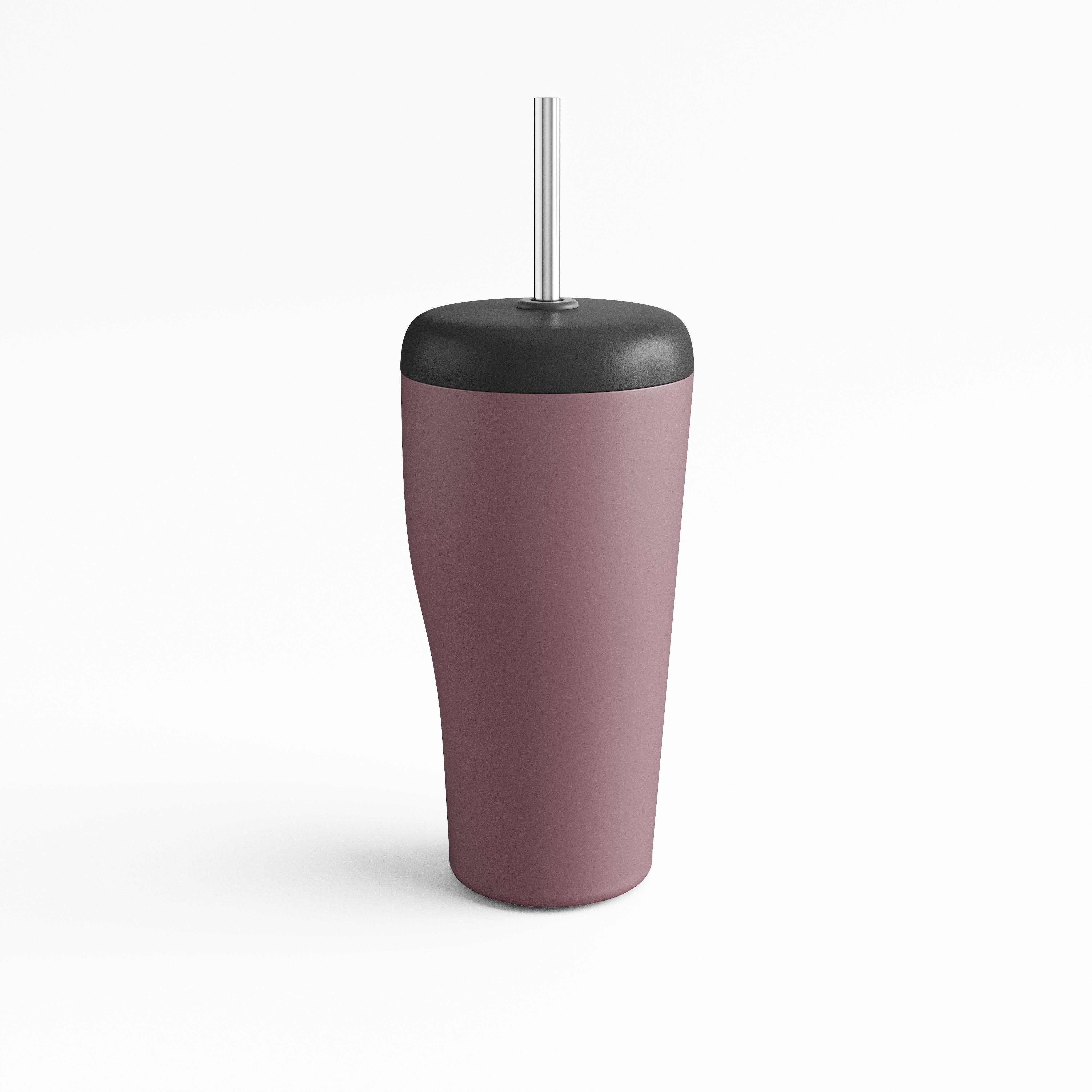 Sky Travel Cup with Straw Rose Stainless Steel and Plastic