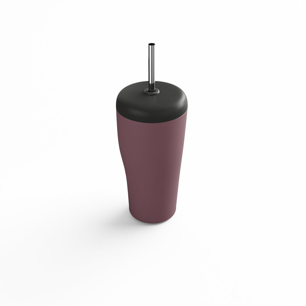 Sky Travel Cup with Straw Rose Stainless Steel and Plastic