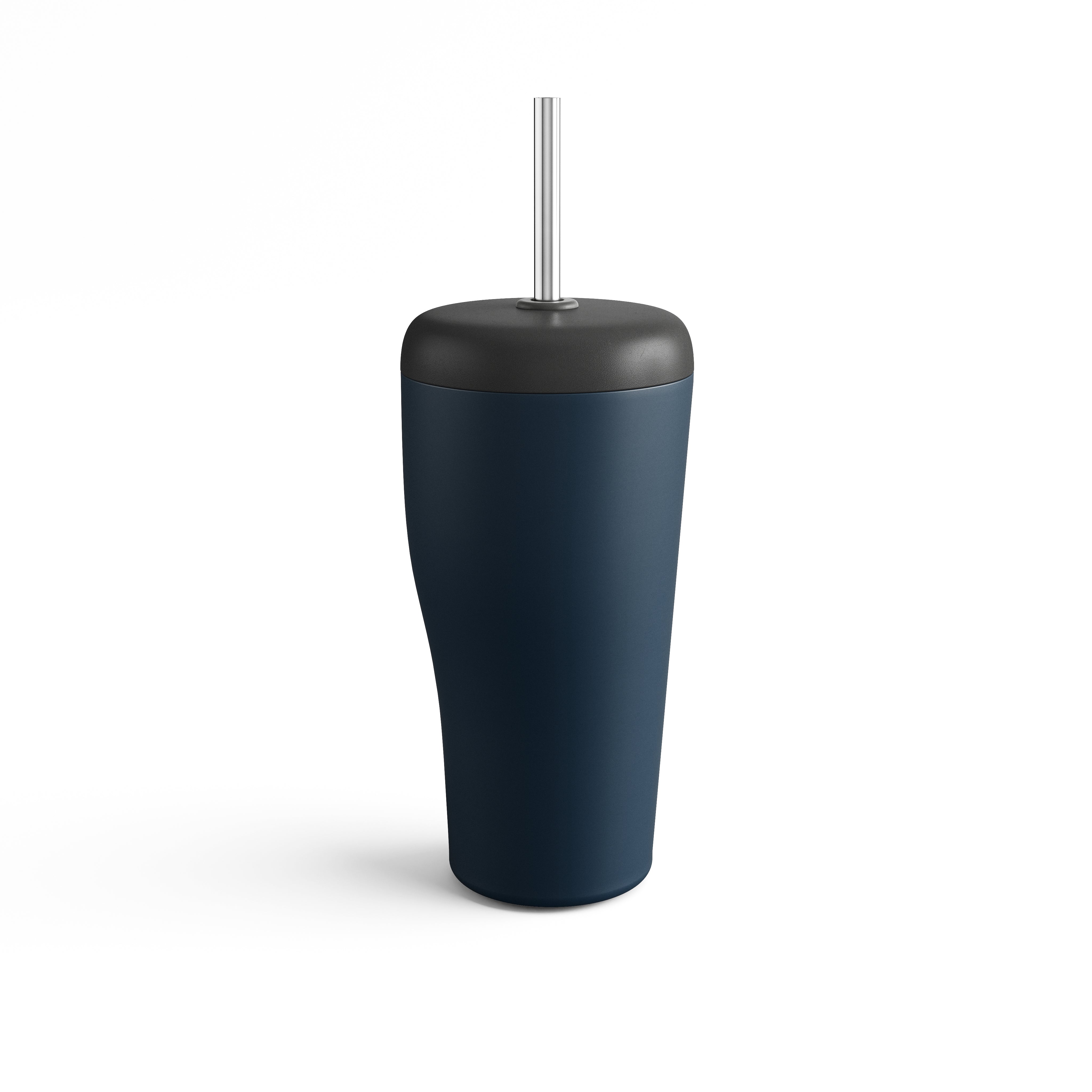 Sky Travel Cup with Straw Blue Stainless Steel and Plastic
