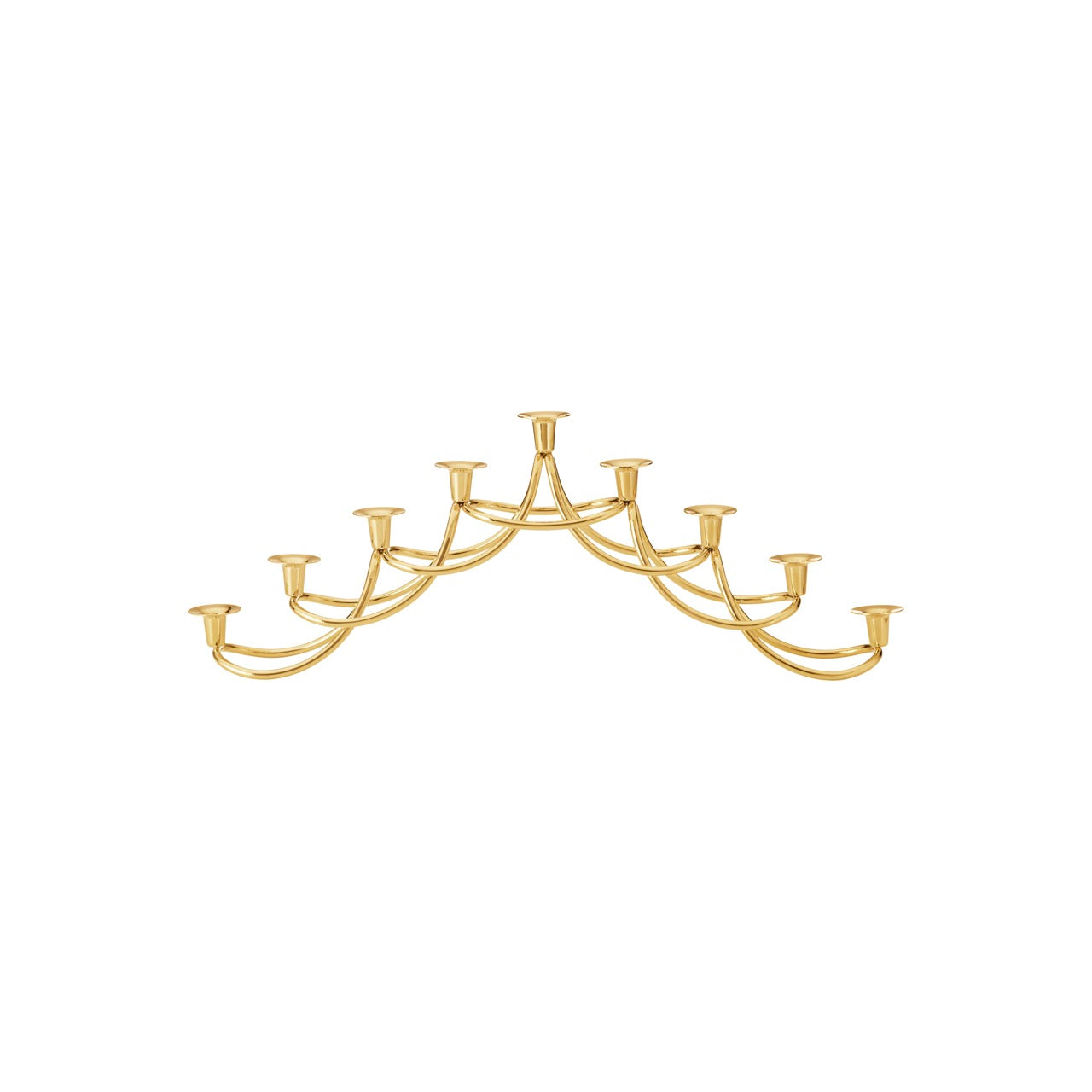 Harmony Menorah, Stainless Steel, 18 kt Gold Plated