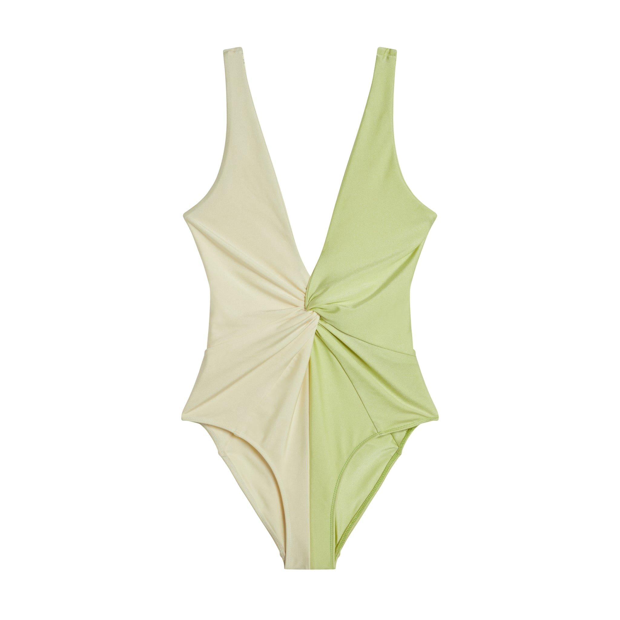 The Olivia One Piece in Honeydew/Ivory Shine