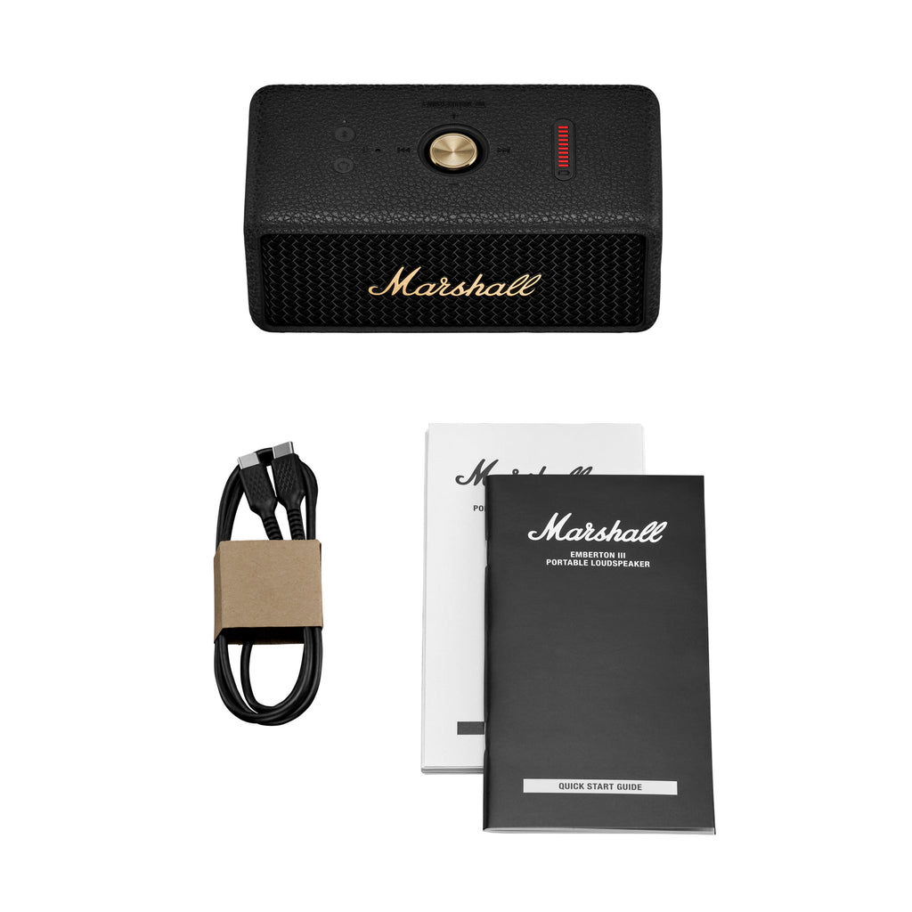 Emberton III Portable Bluetooth Speaker in Black & Brass