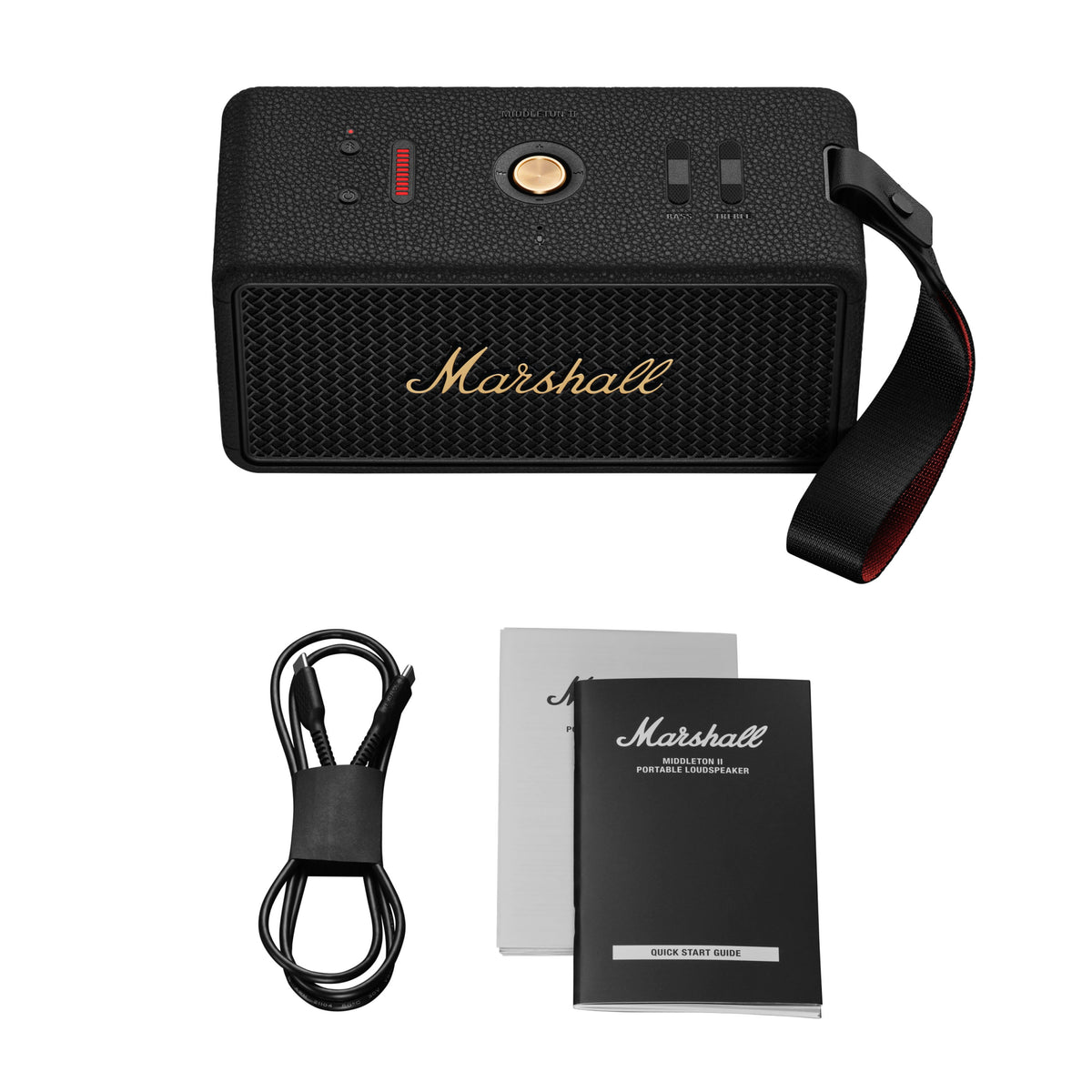 Middleton II Portable Bluetooth Speaker in Black & Brass