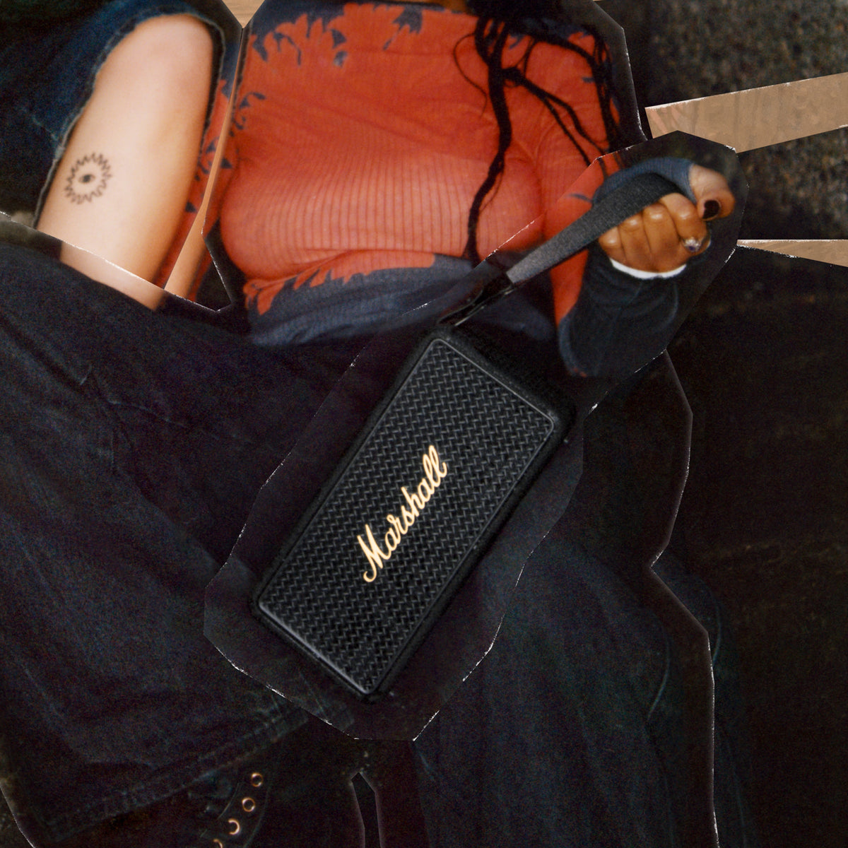 Middleton II Portable Bluetooth Speaker in Black & Brass