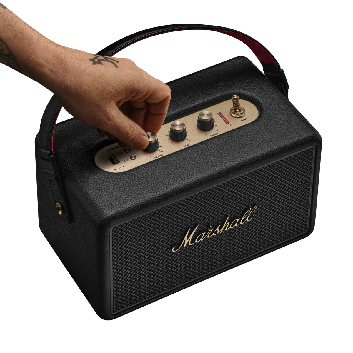 Kilburn III Portable Bluetooth Speaker in Black & Brass