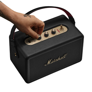 Kilburn III Portable Bluetooth Speaker in Black & Brass