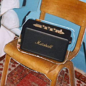 Kilburn III Portable Bluetooth Speaker in Black & Brass