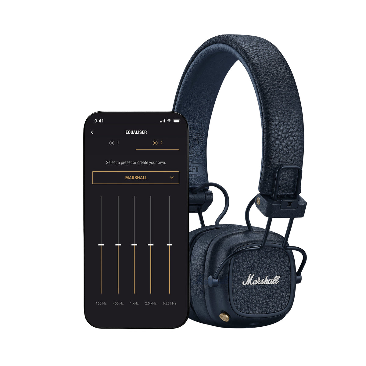 Major V On-Ear Bluetooth Headphones in Midnight Blue