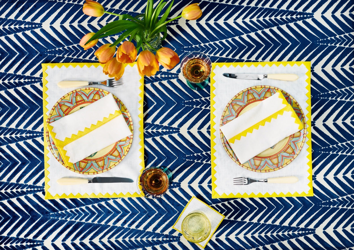 Ziggy Placemat in Yellow, Set of 4