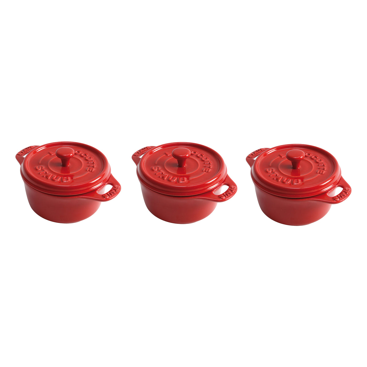 Ceramic Mini Round Cocotte Set, Set of 3