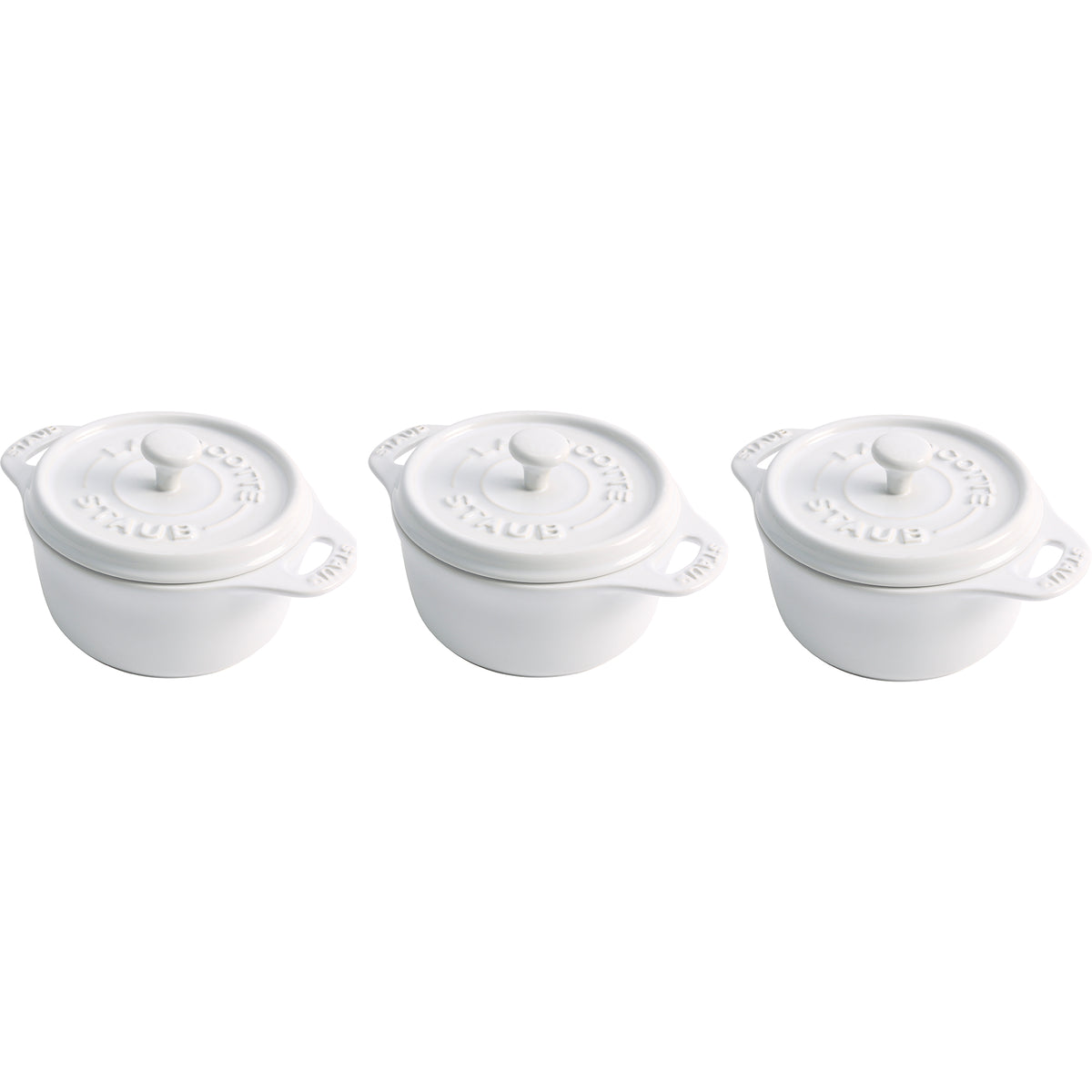 Ceramic Mini Round Cocotte Set, Set of 3