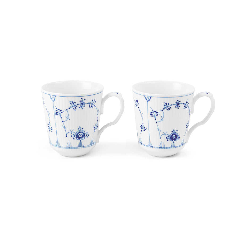 Blue Fluted Plain Mug, 12.5Oz. Set/2