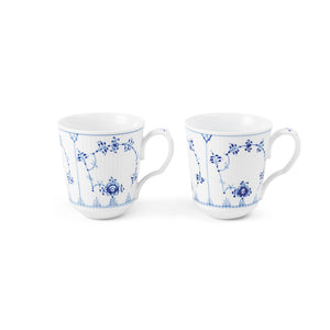 Blue Fluted Plain Mug, 12.5Oz. Set/2