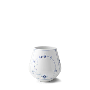 Blue Fluted Plain Vase 8"