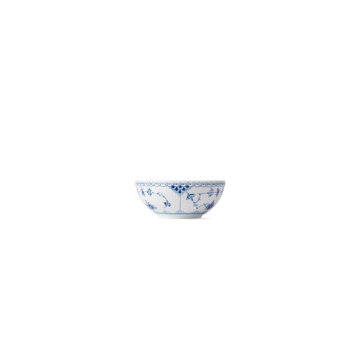 Blue Fluted Half Lace Deep Bowl