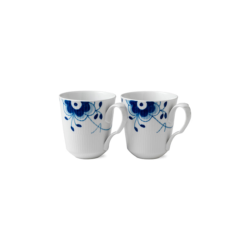 Blue Fluted Mega Mug 12.25 Oz S/2