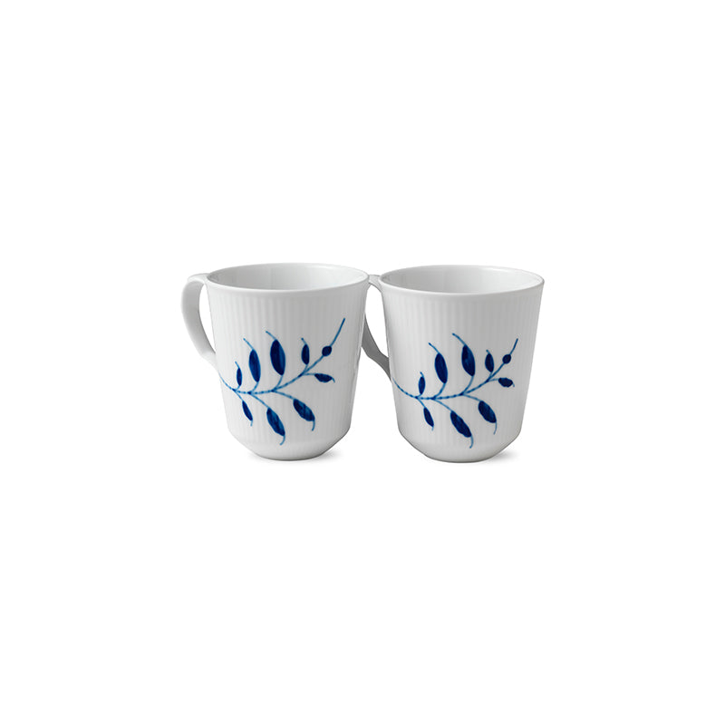 Blue Fluted Mega Mug 12.25 Oz S/2