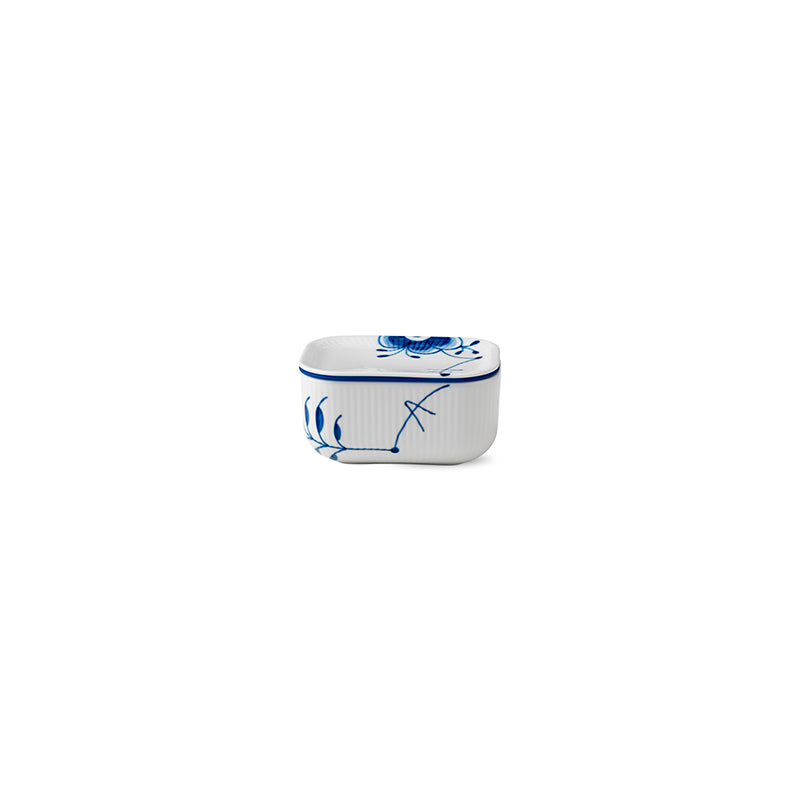 Blue Fluted Mega Butter Jar With Lid 5"