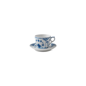 Blue Fluted Half Lace Coffee Cup & Saucer 5.75Oz