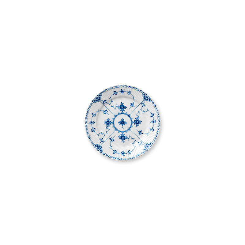 Blue Fluted Half Lace Dessert Plate 7.5"