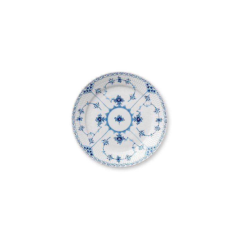 Blue Fluted Half Lace Luncheon Plate 9.75"