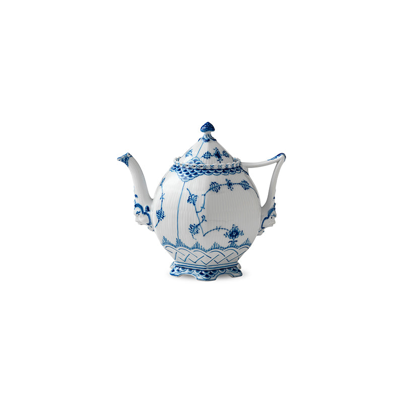 Blue Fluted Full Lace Tea Pot 1Qt