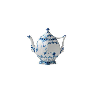 Blue Fluted Full Lace Tea Pot 1Qt