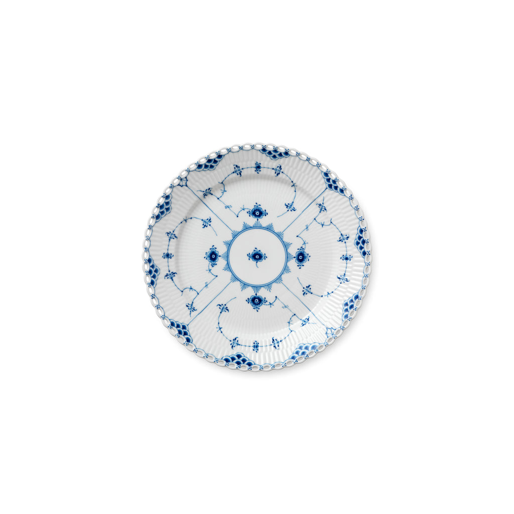 Blue Fluted Full Lace Dinner Plate 10.75"