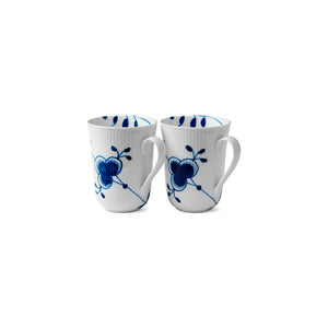 Blue Fluted Mega Mug 11 Oz S/2