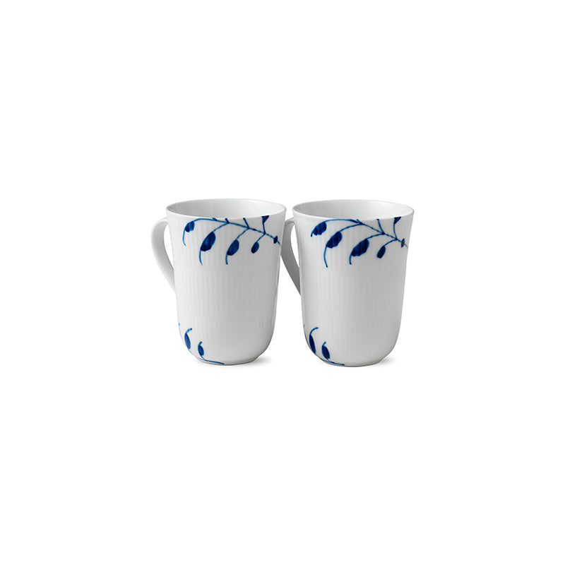 Blue Fluted Mega Mug 11 Oz S/2