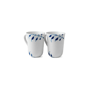 Blue Fluted Mega Mug 11 Oz S/2