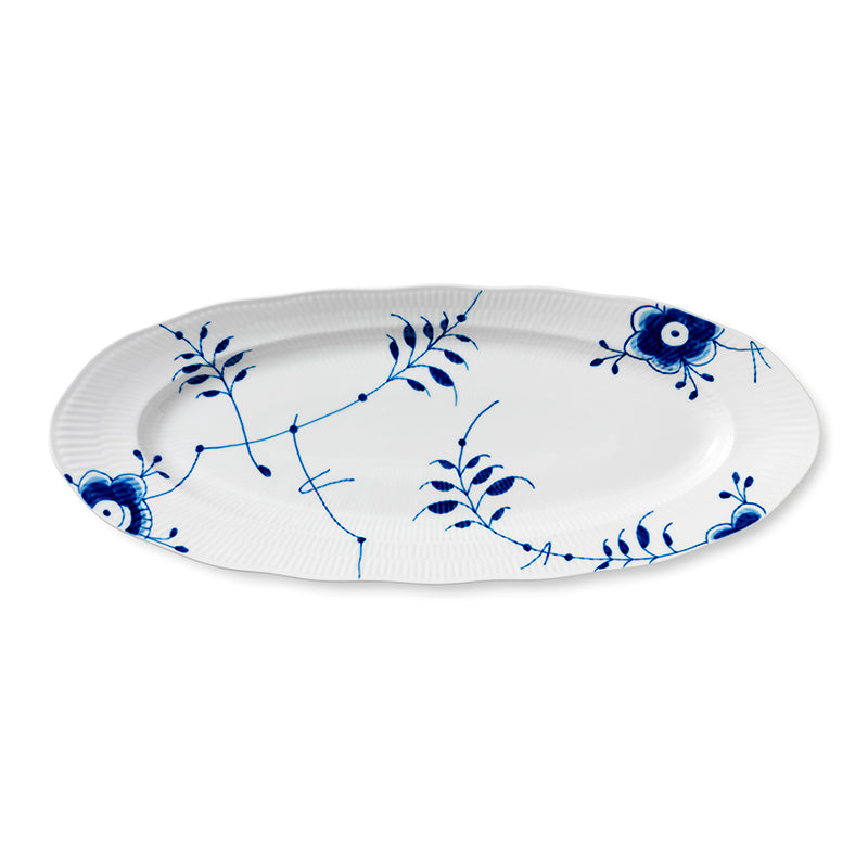 Blue Fluted Mega Fish Dish 60cm 23.6"