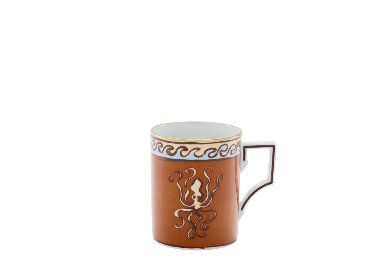 Ill Viaggio Di Nettuno Luna Mug in Brown & Light Blue