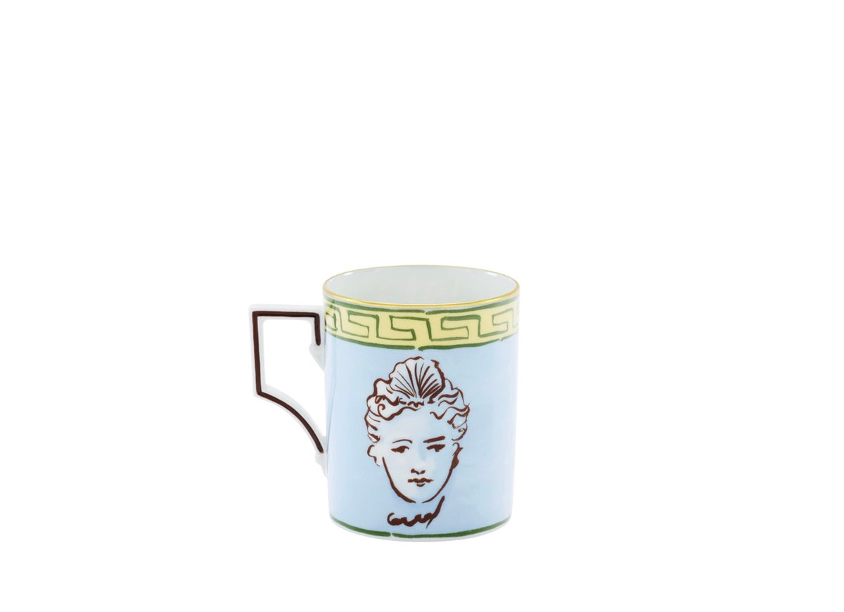 Ill Viaggio Di Nettuno Luna Mug in Light Blue & Yellow